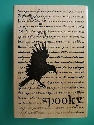 Spooky Collage Raven & Text MEMORY BOX Rubber Stamp Halloween • $15.99