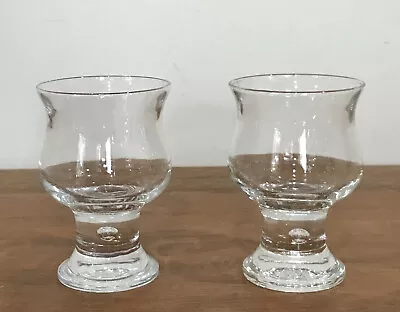 2 Vintage Crown Corning Hunter Bubble Base Glasses Retro 70’s - 130ml • $13