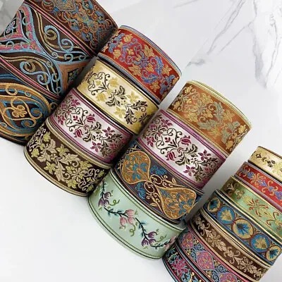 Ethnic Jacquard Trim Floral Embroidered Ribbon Crafts Sewing Fabric Accessories • £2.96