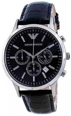 Emporio Armani Renato Classic Chronograph Quartz Black Dial AR2447 Men's Watch • $290.79