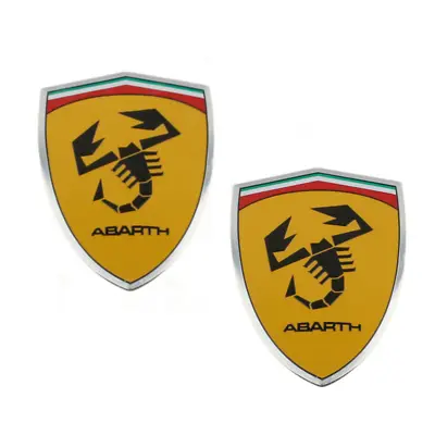 2Pcs Yellow Black Abarth Emblem Scorpion Fender Door Side Rear Badge Universal • $16.14