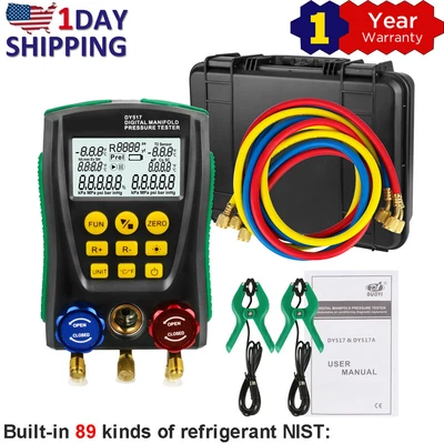 $169 • Buy Digital Gauge Manifold Meter HVAC Refrigeration Vacuum Pressure Temperature Test