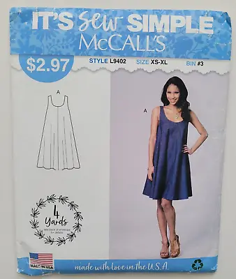 McCall's Pattern 9402 Misses Pullover Dress Scoop Neckline Two Lengths XS-XL UC • $4.99