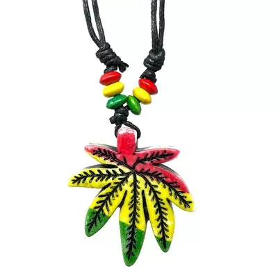 Rasta Necklace Marijuanna Leaf Necklace Cannabis Necklace Marihuana Necklace  • $12.95