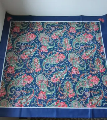 Vintage Bandana Made In USA Floral Design Blue NEW Large 30 X28  Paisley Cowgirl • $2.99