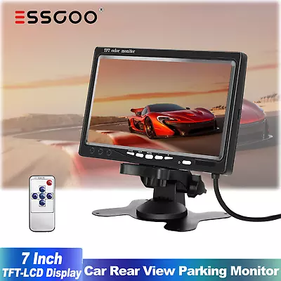 ESSGOO 7 INCH TFT LCD Screen Monitor Reverse Parking Rear View Camera Waterproof • $38.95