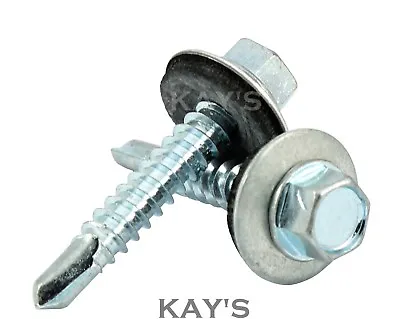 £6.90 • Buy Self Drilling Tek Screws With Sealing Washers Zinc Plated For Metal Roofing 