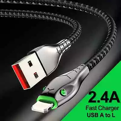 Heavy Duty Braided Long USB Fast Charger Cable Lead For IPhone 14 13 12 11 X 7 8 • £3.30