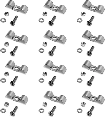 Stainless Steel Double Line ClampPack Of 12 3/8  Fuel Line Clips With Mounting • $13.19