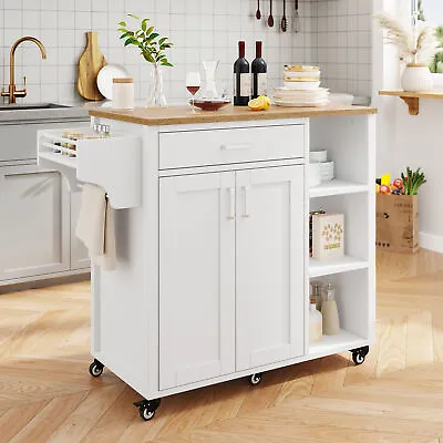 Rolling Kitchen Island Cart Utility Trolley Cabinet Storage Spice Towel Rack • $121.59