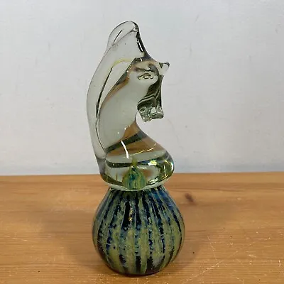 Vintage Mdina Glass Seahorse Paperweight Blue Green Sea & Sand - Signed On Base • £9.99