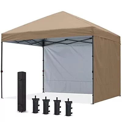  Pop Up Canopy TentFt Outdoor Festival Tailgate Event Vendor Craft 10x10 Khaki • $228.79