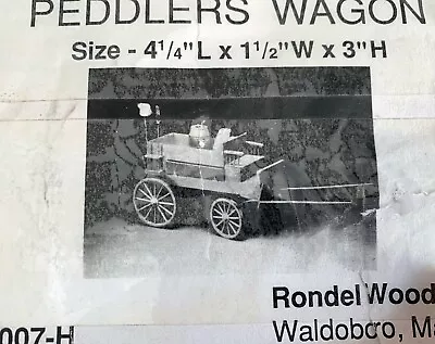 Vtg Nos Rondel Wood Peddler's Wagon Model Kit 007-h Old Cart Wheeled For Horses • $56.85