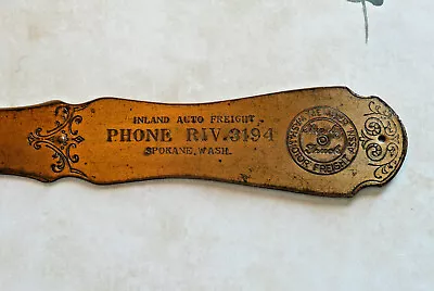 Antique Letter Opener Advertising Inland Auto Freight Spokane Wash. Lewiston Id. • $16