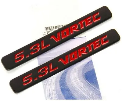 2x Black 5.3L Vortec Hood Emblem Engine Badge Silverado Z71 Car Sierra Red • $14.44