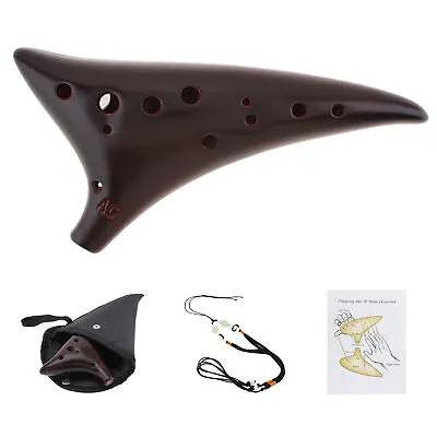 12 Hole Ocarina Ceramic Alto ToneC Music Instrument With Song Book Neck Cord Bag • $31.56