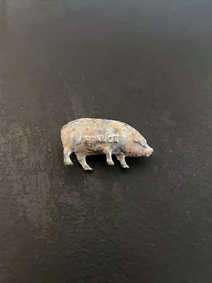 Vintage Miniature Pig Cold Painted Cast Lead Figurine Made In France Chipping • $9.99