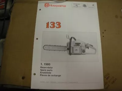 Husqvarna 133 Chainsaw1980 Parts Listvintage Chainsaw D1 • $14.20