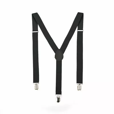 Men's Adjustable Suspenders Elastic Y-Shaped Braces Clips Pants Brace Solid New • $5.85