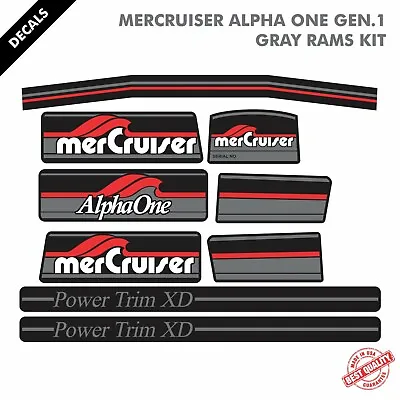 2016 Mercruiser Alpha One Gen.1 Complete Decals Kit Gray Rams Sticker Set|51 • $19.99