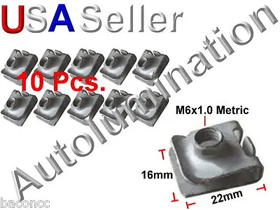 Zinc Plated U J Fold Over Clip On Floating Nut M6 X 1.0 Sheet Metal Body Fender • $3.99