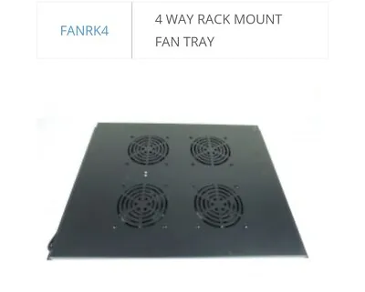 4 Way All Rack FANRK4 Cooling Fan Server Rack Mount Cabinet Tray Black • £35