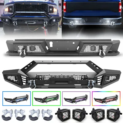 Front+Rear Bumper Steel For 2018 2019 2020 Ford F-150 F150 W/LED Lights+D-Rings • $24.99