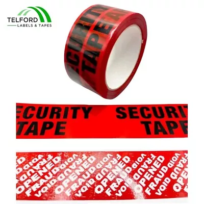 Red Tamper Proof Void Evident Security Tape 50mm X 50m • £6.95