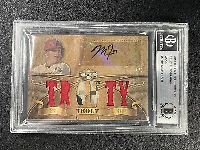 Mike Trout Bgs Authentic 2013 Topps Triple Threads Wood Gu Patch Auto Relic 1/1 • $325