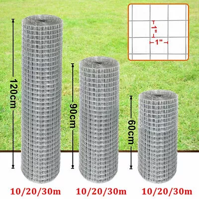 1 X1  Welded Galvanised Wire Mesh Chicken Rabbit Aviary Hutch Garden Fence UK • £26.99