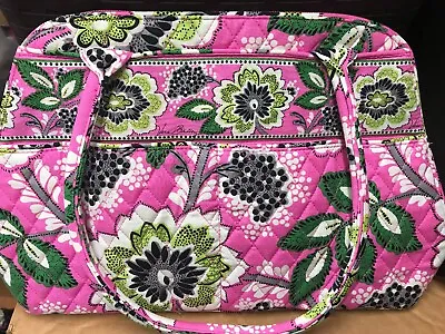 Vera Bradley Retired Rare Bowler Priscilla Pink White Green Flowers Floral • $79