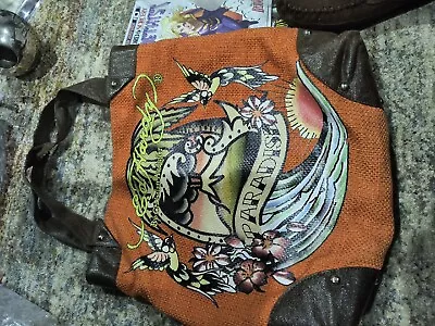 Ed Hardy By Christian Audigier PARADISE Tote Bag Orange Terylene With Flaws • $30