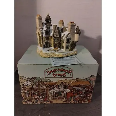 David Winter Cottage Christmas In Scotland And Hogmanay 1988 Castle Figurine COA • £47.24