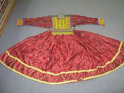 Vintage Silk Beadwork Embellished Tribal Afghan Folk Henna Dress Kuchi Ethnic • $395