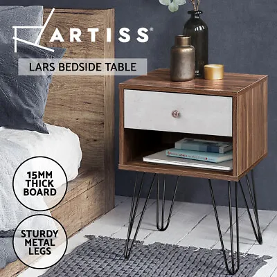 Artiss Bedside Table Drawers Side Table Shelf Storage Cabinet Nightstand LARS • $49.95