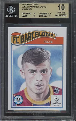 2020 Topps Living UEFA Champions League #243 Pedri RC Rookie Pristine BGS 10 • $1.08