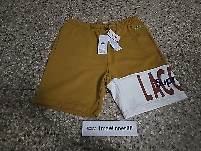 Supreme X Lacoste FW19 Side Panel Shorts - Medium Gold NEW With Tags • $99.99