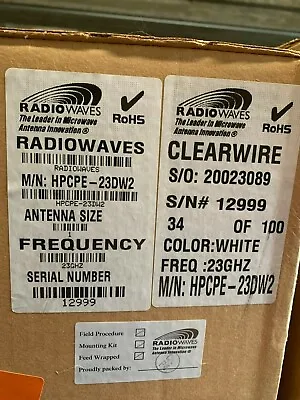 Radiowaves Hpcpe-23dw2 Microwave Dish 1ft Hp 23ghz Dw Direct-fit • $80
