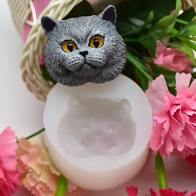 £7.12 • Buy British Shorthair Cat Silicone Fondant Cake Chocolate Mold Soap Craft Wax Mould