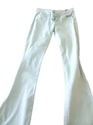 7 For All Mankind Women's Size 26 Jeans Jiselle Flared Pants Light Baby Blue Zip • $10.85