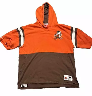 Mitchell & Ness Men's Throwbacks Cleveland Browns Short Sleeve Hoodie - Size XL • $30