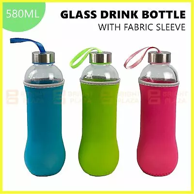 $13.95 • Buy 580ml Glass Drink Drinking Water Bottle Sports Outdoor BPA Free Travel Tea Cup