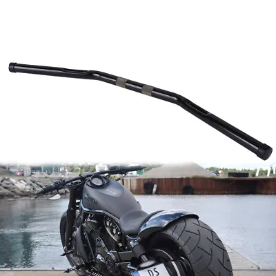 Vivid Black 1  25mm Motorcycle Handlebars Drag Bars For Harley Chopper Bobber • $34.73