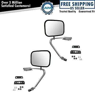 Side View Manual Mirrors Stainless Steel Pair Set For Ford F-Series Pickup Truck • $75.05