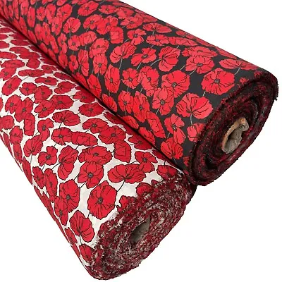 Poppy Poly Cotton Fabric Material 114cm Wide Per Metre Suitable For Crafting • £2.49