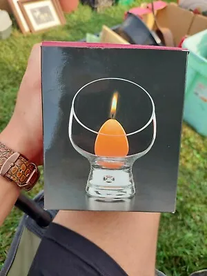 $17.99 • Buy Vintage Dansk Candlelight Glass Candle Holder With Egg-shaped Candle