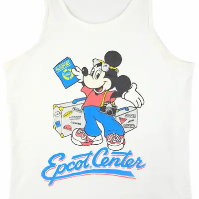 Vintage Epcot Center Tank Top Mens Size Medium 80s 90s Mickey Mouse Made In USA • $48.99