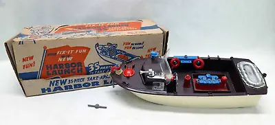 Vintage IDEAL 4713 Harbor Launch 35pc Take Apart Toy Boat W/ Box - Near Complete • $38.22