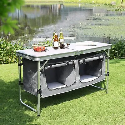 £47.99 • Buy WOLTU Portable Folding Camping Picnic Table Party Kitchen Outdoor Garden BBQ