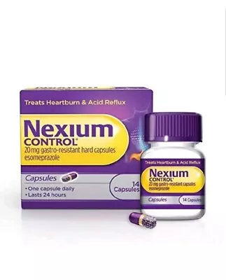 Nexium Control Tablets 20mg - Treats Heartburn & Acid Reflux / Hard 14 Capsules • £10.95